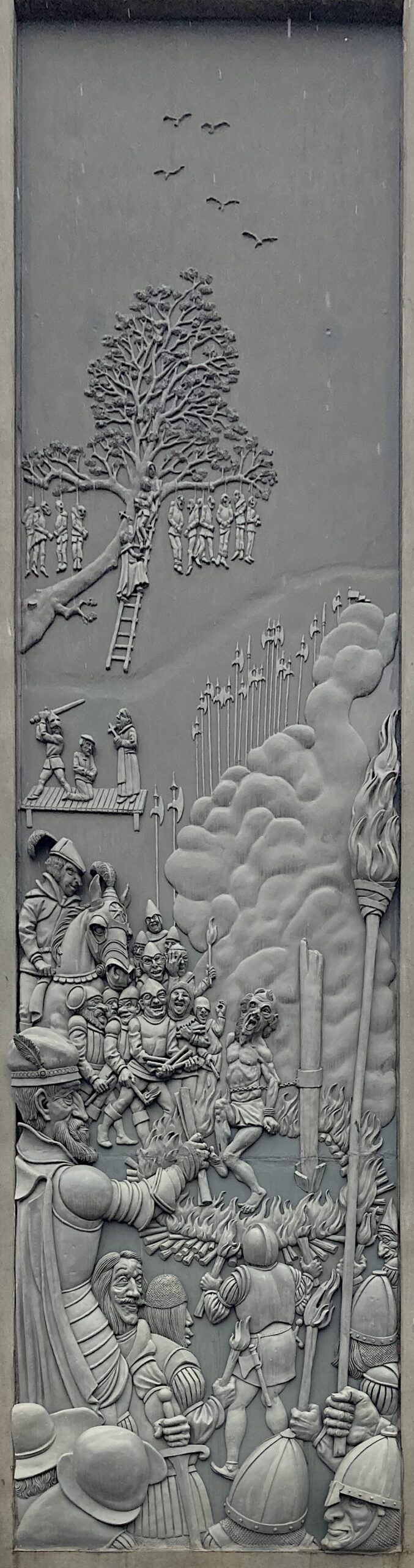 Detailbild eines Freskos der Stele